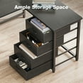 thumbnail image 3 of 66 inch U Shaped Gaming Desk with Drawers, Home Office Desk with Adjustable Heights Monitor Stand, Reversible Corner Desk with LED Lights & Power Outlets, Black, 3 of 9