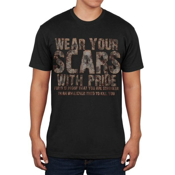 Old Glory Wear Your Scars With Pride Black Adult Soft T Shirt X 
