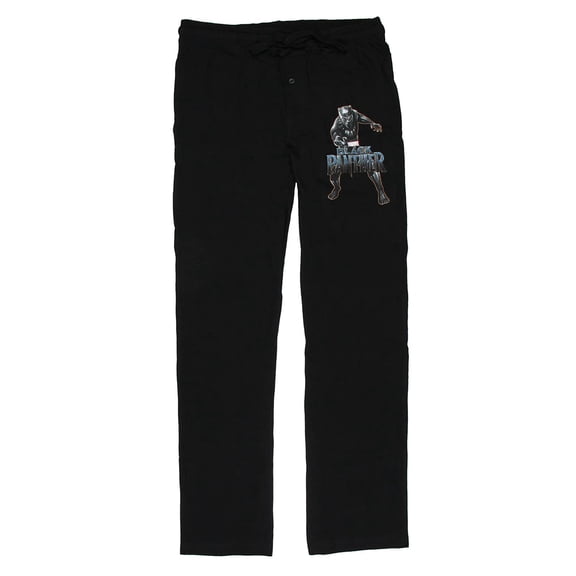 Marvel Men's Black Panther Pose and Movie Logo Sleep Lounge Pajama Pants (Small)