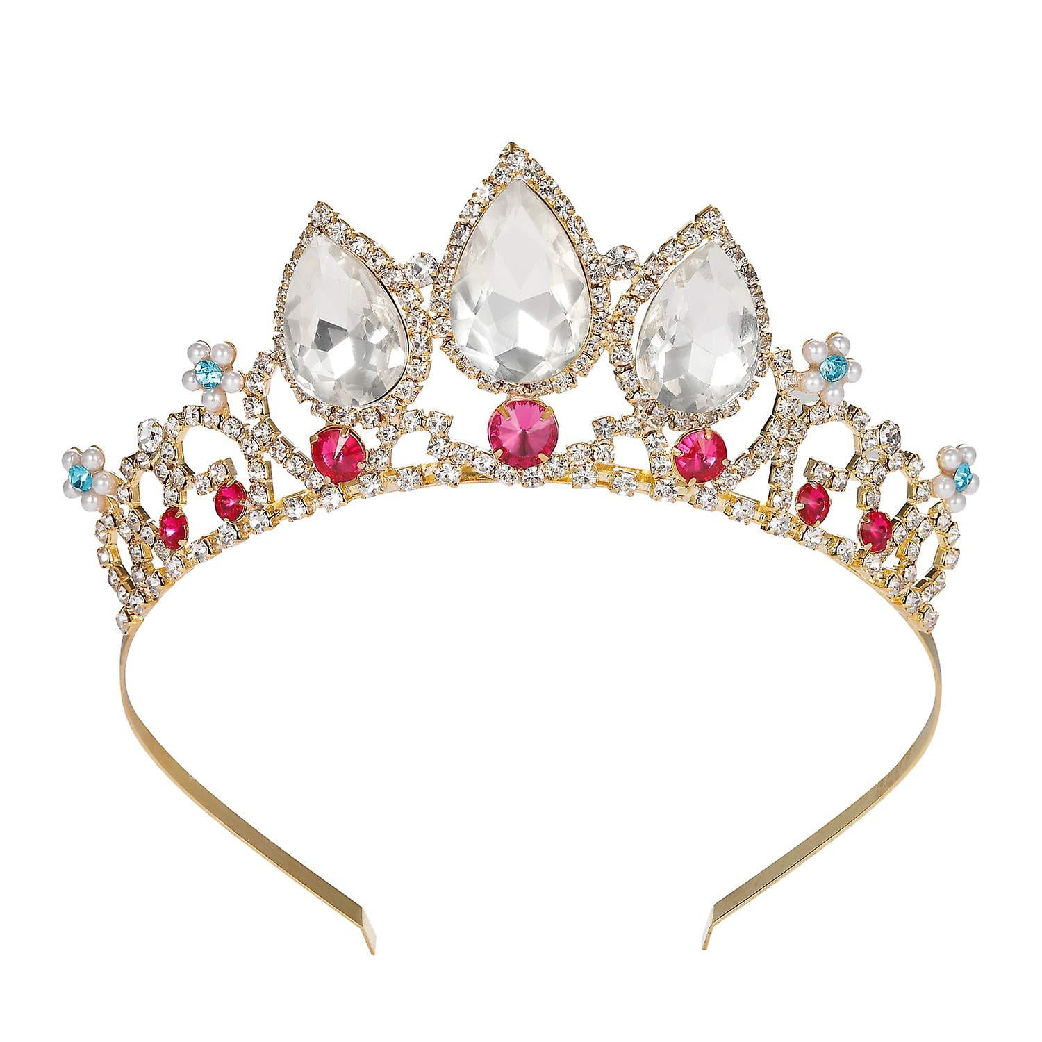 Corona De Princesa Para Niña Con Pegatinas De Diamantes - Tiara Metálica Con Mariposas, Ideal Para Fiestas Y Disfraces