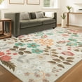 thumbnail image 1 of YIHOUSE 8x10 Area Rug Boho Floral Rugs Machine Washable Rug Foldable Distressed Thin Rugs for Bedroom,Dining,Living Room Carpet,Beige/Green Multi Rugs, 1 of 7