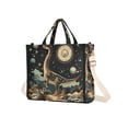 thumbnail image 7 of FORMRS Womens Corduroy Tote Bag Crossbody Shoulder Handbag with Pocket, Black Dinosaur, 7 of 7