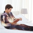 thumbnail image 6 of Lsque Fox Couple Pattern Long Sleeve Pajama Set for Men - Soft 2-Piece Sleepwear and Loungewear Set with Pockets, Comfy Nightwear-Large, 6 of 7