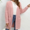thumbnail image 6 of WFJCJPAF Clearance! Pullover Sweaters for Women Hooded,Women's Fashion Solid Color Knitting Long Sleeve Pockets Cardigan Sweater Coat Tops - Pink M, 6 of 6