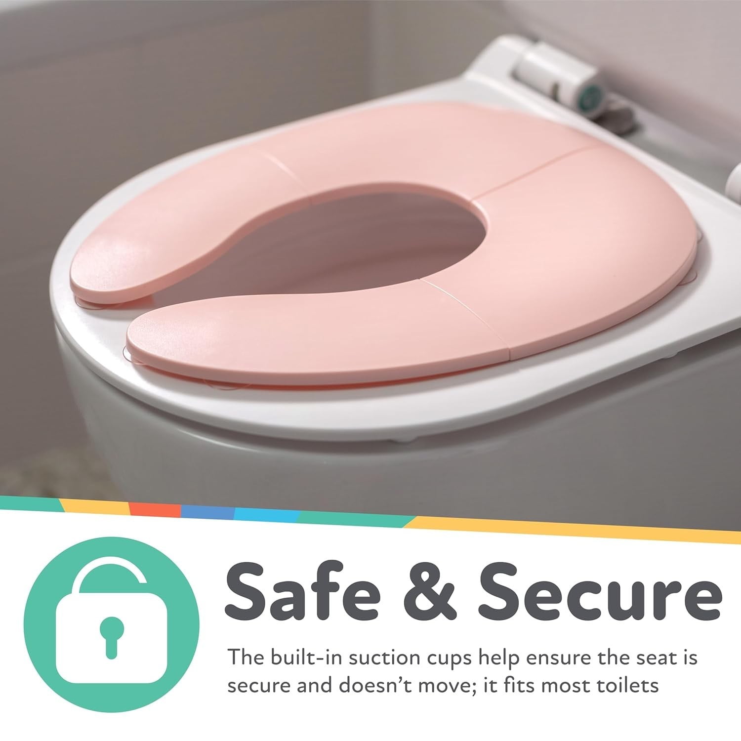 Nuby Foldable Travel Potty Seat with Bag for Toddlers, Pink