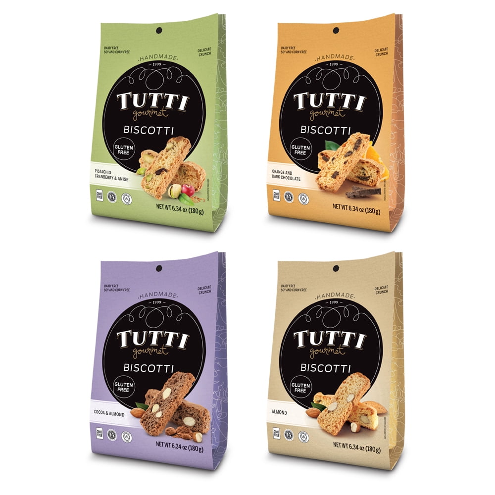 Tutti Gourmet Gluten Free Biscotti Variety Pack (4 pack) 4 x 6.34