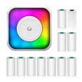 thumbnail image 1 of Riwcyla Thermal Printer Multifunction Portable Sticker Maker with Light Instant Photo Inkless Printing Support BT Connection for Smartphone with 1 Thermal Paper Roll 57mm + 10 Self,Adhesive Paper, 1 of 6