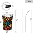 thumbnail image 2 of SKYSONIC Colorful Geometric 12 oz Tumbler Stainless Steel Vacuum Insulated Travel Tumbler with Straw and Lid, Durable Coffee Mug Drinking Cup, 2 of 7