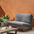 thumbnail image 2 of GDF Studio Elloree Outdoor Acacia Wood Club Chair with Cushions, Gray and Dark Gray, 2 of 8