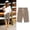 Khaki, variant on BRGZLK Womens Striped Patchwork Shorts Knee Length Cotton Drawstring Elastic Waist Wide Leg Shorts Summer Casual Beach Pant with Pockets