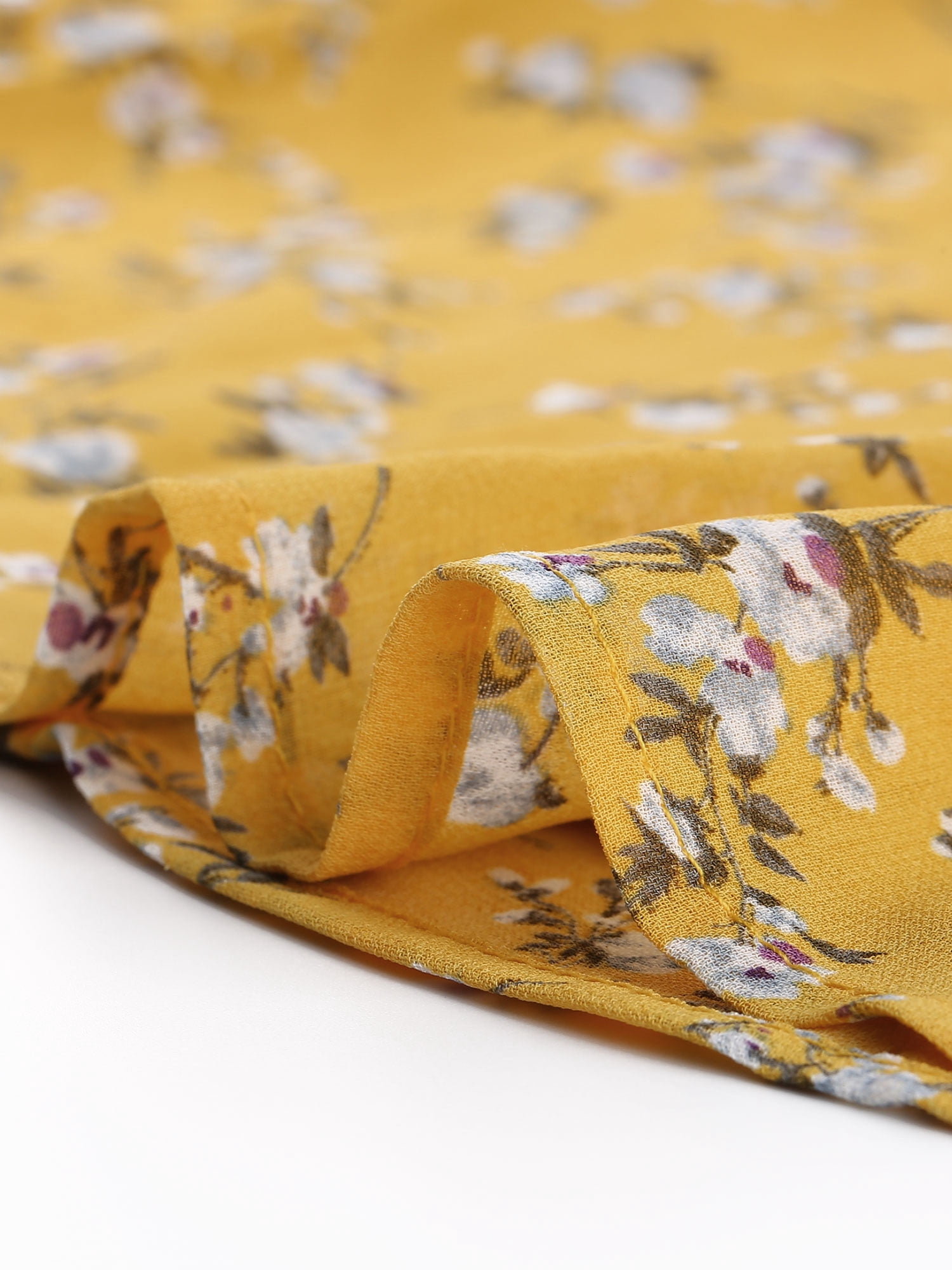 DARING DIVA Women's Ruffle V Neck Cap Sleeve Chiffon Floral Blouse Top XS Yellow