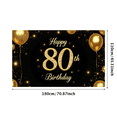 thumbnail image 3 of Elegant Gold 80th Birthday Banner Celebration Backdrop Party Decoration Photography Props Festive Event Supplies Birthday Party Decor Decors, 3 of 8