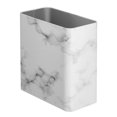 thumbnail image 5 of mDesign Stainless Steel Slim Rectangular 2.6 Gal/10 L Waste Basket, White Marble, 5 of 5