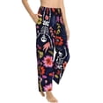 thumbnail image 2 of Sigee Dancing Skeletons Floral Garden Print Women's Soft Pajama Pants - Breathable and Comfortable Lounge Sleep Bottoms with Elastic Waistband and Pockets-Large, 2 of 9