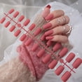 thumbnail image 2 of Uñas postizas mate, 24 Uds., cabeza cuadrada, pegamento de prensa esmerilado en puntas de uñas postizas, Ballet, cubierta completa desmontable, uñas artificiales Tan Jianjun unisex, 2 of 2
