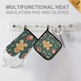 thumbnail image 4 of Yayeee Oven Mitts and Pot Holder Set of 4 Heat Resistant Kitchen Gloves Baking Hot Pad, Brown Christmas Gingerbread, 4 of 5