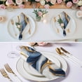 thumbnail image 2 of Navy Blue Marble Cloth Napkins, Gold Modern Art Washable and Reusable Dinner Napkins Set of 4, Table Napkin for Kitchen Party Birthday Wedding Hotel Housewarming 20"x20", 2 of 8