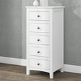 thumbnail image 2 of 5 Drawers Solid Wood Lingerie Chest in White, Tall Dresser Storage Chest Cabinet Nightstand with Antique Silver Handles, Chest of Drawers, Dresser for Bedroom with 5 Drawers, Easy Installation, White, 2 of 7