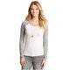 thumbnail image 1 of Aeropostale - Playera básica con manga raglán en contraste para mujer, color blanco roto, extra pequeña Aeropostale Camiseta básica, 1 of 2