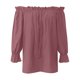 thumbnail image 5 of Blusa de manga larga con volantes y hombros descubiertos para mujer - Top informal holgado para otoño/invierno, 5 of 6