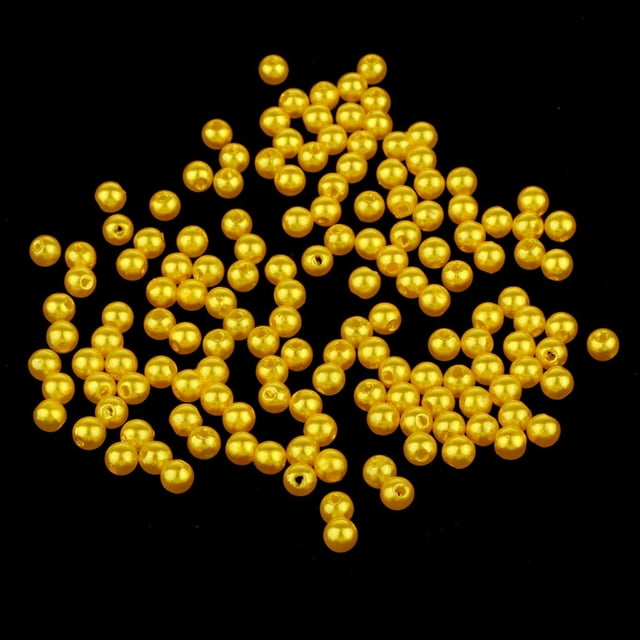 150pcs Carp Sea Fishing Beads Freshwater Saltwater Fishing Rigs Lures For Attracting Hungry Fish Yellow 5mm