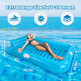 thumbnail image 3 of GVDV Inflatable Tanning Pool Lounger Float, 79" x 63" Extra Large Size Suntan Tub for Adult, Blue, 3 of 6
