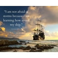 thumbnail image 2 of ArtsyQuotes 14x12 Black Ornate Wood Framed with Double Matting Museum Art Print Titled - Louisa May Alcott Quote: Sail My Ship, 2 of 4