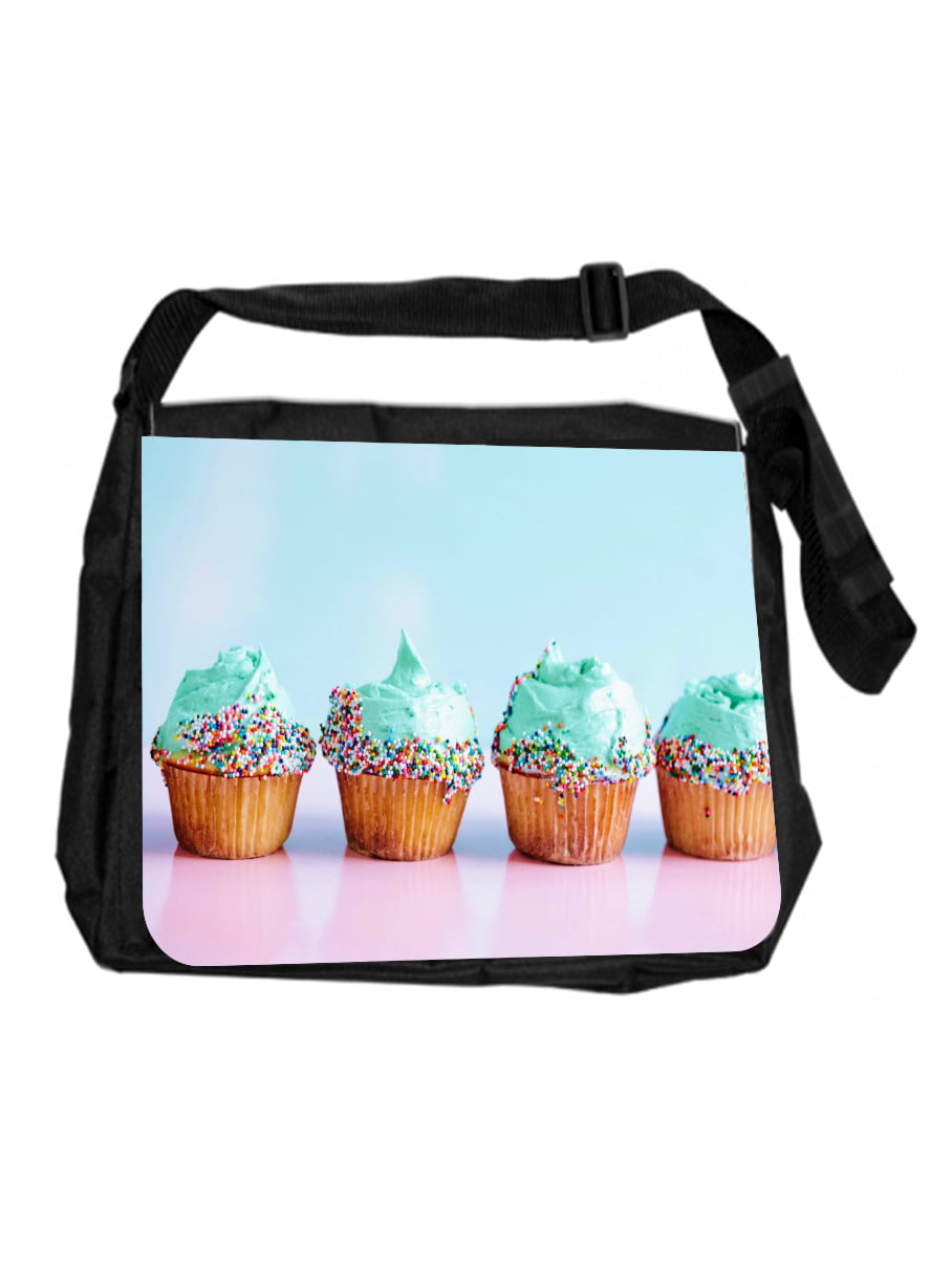 Sprinkle Frosting Cupcakes Design Kids Messenger Bag for School