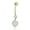 Gold, variant on AVORA 10K White Gold Simulated Opal Heart Halo with Simulated Diamond CZ Dangle Belly Button Ring Body Jewelry (14 Gauge) - Size 0