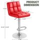 thumbnail image 3 of JJUN Bar Stools Modern Pu Leather Swivel Adjustable Hydraulic Bar Stool Square Counter Height Stool Set of 2 (Red), 3 of 9