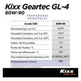 thumbnail image 4 of Aceite para Transmisión Manual Kixx Geartec GL-4 80W-90 4l, 4 of 5