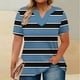 thumbnail image 2 of Mujeres Tops Casual V-Cuello Impreso Oversized Mangas Cortas Camiseta Top, Poliéster Verano Primavera, 2 of 5