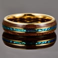 thumbnail image 4 of 6mm Hawaiian Khao Amu Tungsten Ring Abalone Shell Wedding Ring for Unisex Size 10, 4 of 6