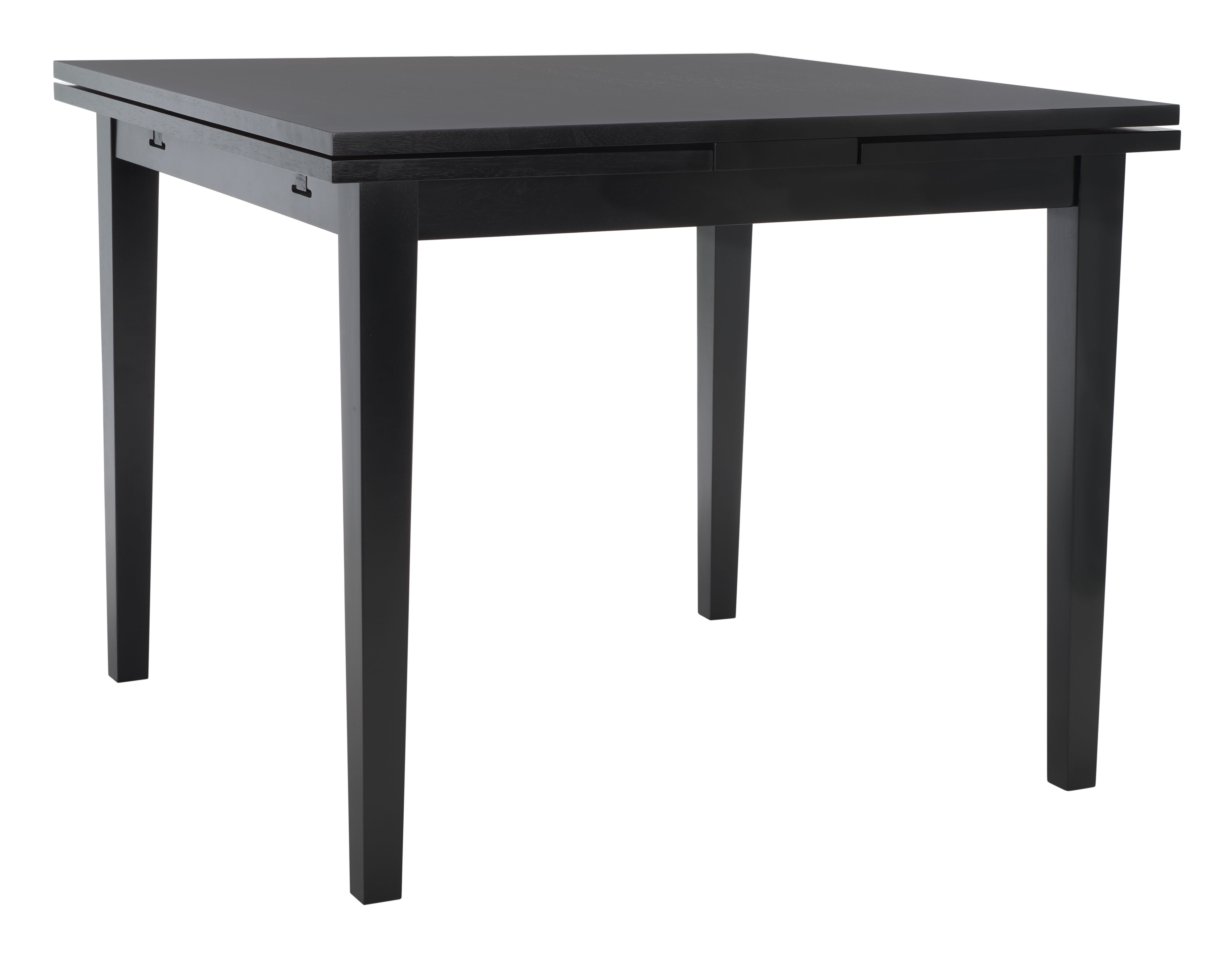SAFAVIEH Cullen Extension Dining Table, Black (69.50 in. W x 38 in. D x 30.12 in. H/36.64 in. W x 37.64 in. D x 30.31 in. H)