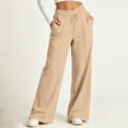 thumbnail image 4 of hotojiny High Waisted Sweatpants for Women Comfortable Wide Leg Athletic Pants with Pockets Loose Fit Lounge Pants(Khaki,X-Large), 4 of 8