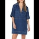 thumbnail image 1 of Minivestido Vaquero Informal de Verano para Mujer, con Cuello en V y Bolsillos, Azul Oscuro, Talla XL, 1 of 6