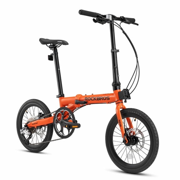 ROCKBROS ACS 16“ 9 Speed Folding Bike Aluminum Frame Dual C-Brake Orange Adjust System