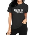 thumbnail image 6 of Christmas Shirts for Women Christmas Tree T-Shirt  Letter Graphic Tees Tops, 6 of 6