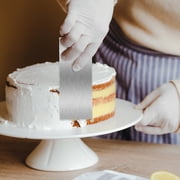 10 Inch Stainless Steel Metal Cake Scraper Large Double Sided Patterned Stripe Edge Smoother Scraper Cake Decorating Comb Cake Pastry Cutter for Home Kitchen Mousse Butter Cream Cake Decor (1 Piece)