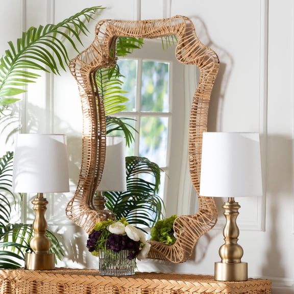 bali & pari Yusra Boho Mirror, Natural Brown