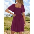 thumbnail image 4 of Vestido ZESICA Minivestido casual de verano para mujer, color ciruela, XL, 4 of 6