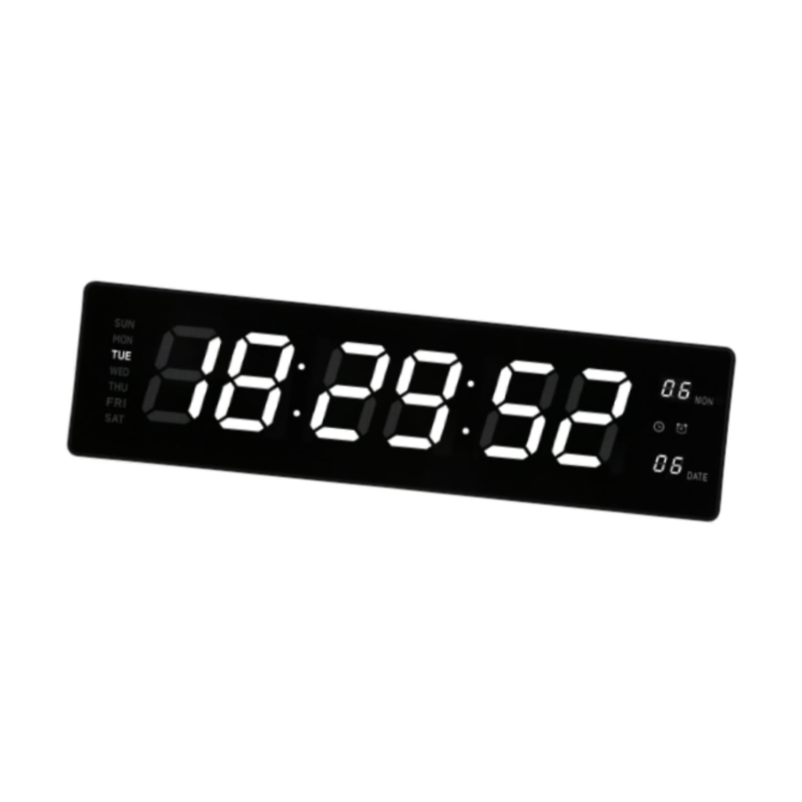 Baoblaze LED Digital Clock Bedroom Display Date Calendar Bar Wall Hanging Alarm Clock White