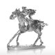 thumbnail image 4 of Caballo de carreras Knight Resina Escultura Estatua con Base Electrosilvering Efecto Racer Abanopi Escultura de resina, 4 of 6