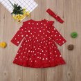 thumbnail image 3 of Bagilaanoe Toddler Baby Girl Valentine's Day Dress Heart Pattern Long Sleeve Ruffle A-line Princess Dresses + Headband 6M 12M 18M 24M 3T Kids Casual Swing Sundress, 3 of 6