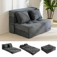 thumbnail image 1 of Sofá cama 4 en 1 plegable MAXYOYO, sofá cama de dos plazas, gris oscuro, 1 of 9