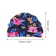 thumbnail image 4 of Gorro de natación elástico con patrón de flores 1 Pc 5.91"x9.25" Azul marino y rosa, 4 of 6