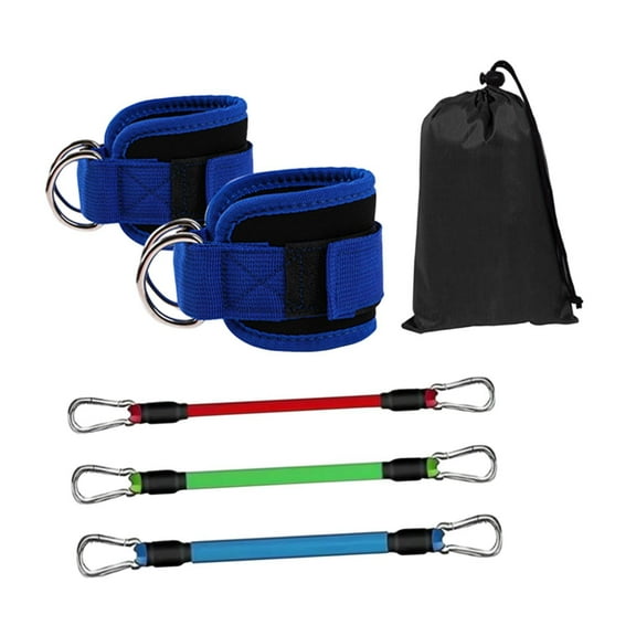 Pitycbo 3 Pieces Ankle Resistance Bands Set Home Gym Workout Resistance Bands with Cuffs Dark Blue