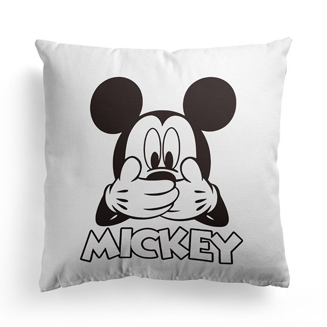 Hot Disney Mickey Mouse Minnie Mouse funda de cojín de felpa Anime funda de almohada juguetes de peluche fundas de almohada decoración del hogar regalo 45x45CM45CM Gao Jinjia LED