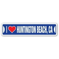 I LOVE HUNTINGTON BEACH CALIFORNIA Street Sign ca city state us wall road décor gift