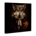 thumbnail image 3 of Stupell Industries Wolf Of High Society Canvas Wall Art design by Kelley Parker, 17 x 17, 3 of 7